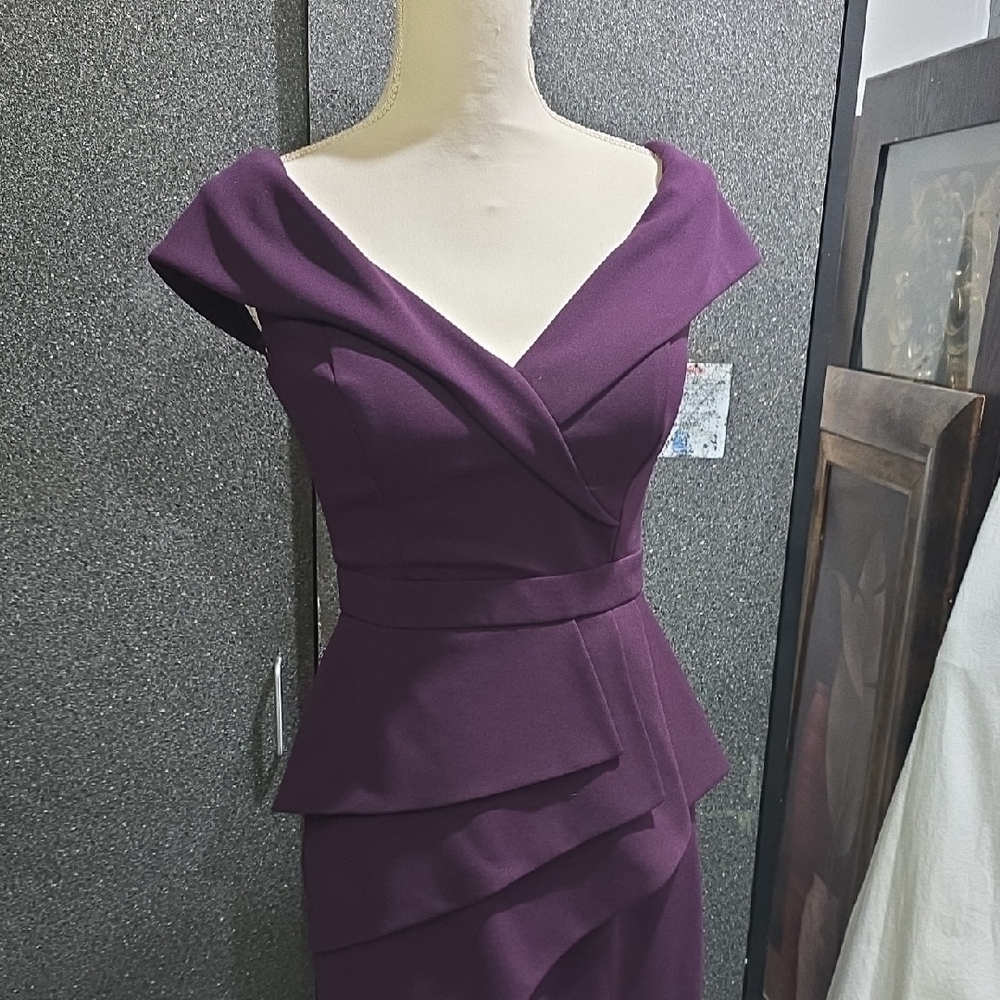 Xscape Deep Purple Midi Dress